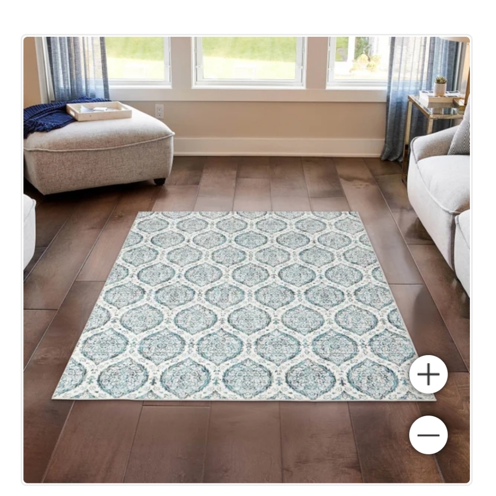 5'3” x 7'5”/Wyatt & Ash Washable Indoor Area Rug, Alisha